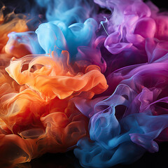 Fototapeta premium Ethereal Emanations: Colorful Smoke Clouds in Motion,abstract colorful background with smoke