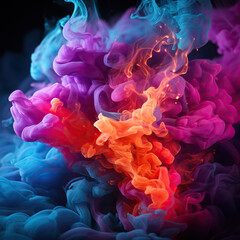 Ethereal Emanations: Colorful Smoke Clouds in Motion,abstract colorful background with smoke