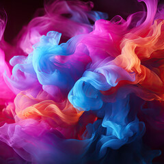 Obraz premium Ethereal Emanations: Colorful Smoke Clouds in Motion,abstract colorful background with smoke