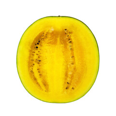 half of yellow watermelon isolated