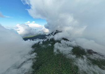 Mombacho volcano crater aerial view