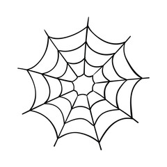 Hand drawing style of spider web vector. It is suitable for nature  icon, sign or symbol.