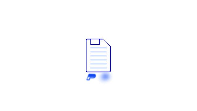 Document, report, paper pdf icon and dollar animation on white background.