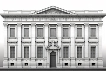 Fototapeta premium 2D front elevation classical building using generative AI 