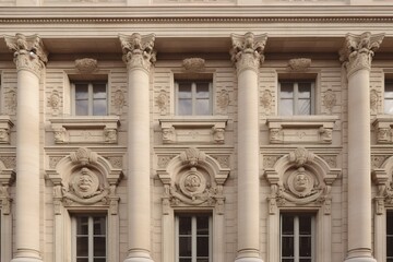 Obraz premium 2D front elevation classical building using generative AI 