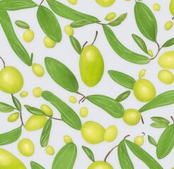 seamless background with olives