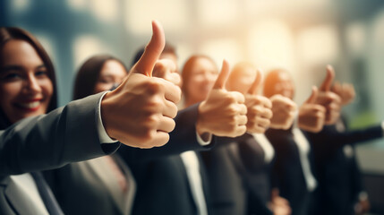POSITIVE TEAM OF BUSINESS PEOPLE WITH THUMBS UP, legal AI
