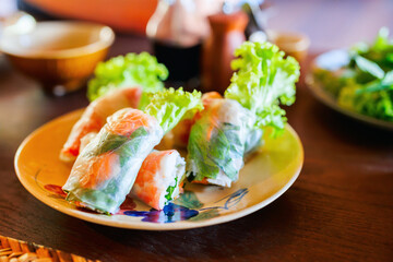 Traditional vietnamese spring rolls
