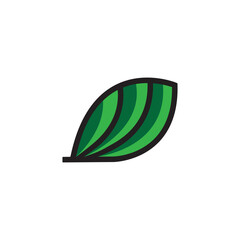 simple green leaf logo vector design