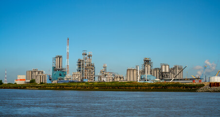 Fototapeta na wymiar Petrochemical industry in the port of Antwerp, Belgium 