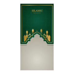 Ramadan greeting card and stories social media post template design vector