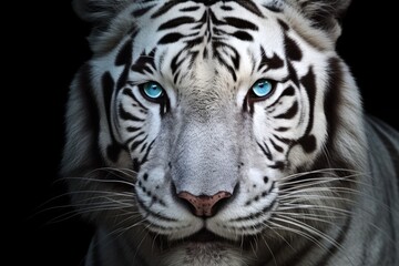 Close up view of white tiger's face