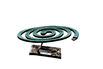 Spiral green Mosquito coils on png background, Mosquito repellent smoke.