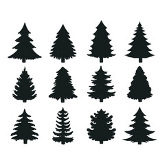 Christmas tree silhouette vector