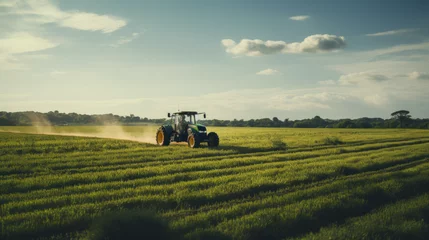 Foto op Canvas tractor working in the field © Astanna Media