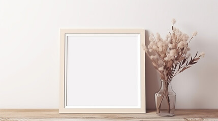 Thin photoframe mock up. Empty framing for photo or picture. Generative AI