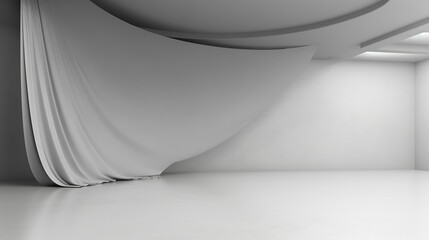 white and gray studio background. Generative AI