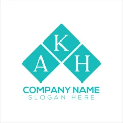 Deurstickers AKH creative initials letter logo concept or design on a WHITE background. © Mahfuz