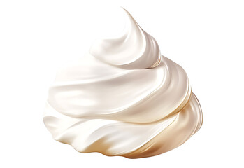 Whipped cream, macro closeup isolated on transparent background cutout PNG