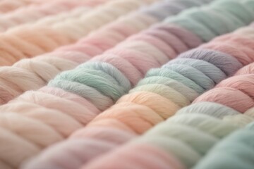 Fototapeta na wymiar Silk thread from natural materials in pastel colors for weaving silk handicrafts.generative AI