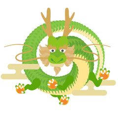 東洋の伝統的な竜のデザインのイラスト