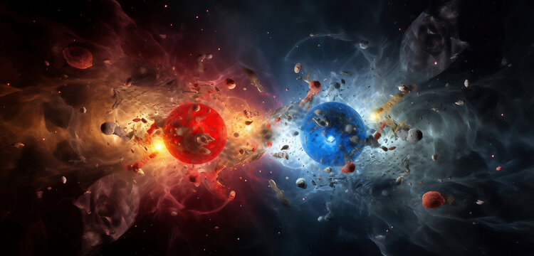 Background with space. An abstract vision of the beginning of the universe. Generative artificial intelligence