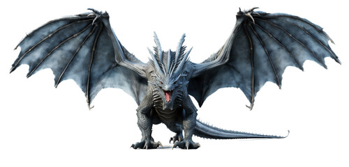 The figure of a dragon on a light, transparent background. PNG file. Gerative AI