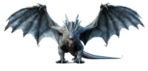 The figure of a dragon on a light, transparent background. PNG file. Gerative AI