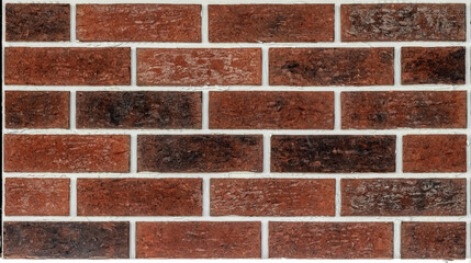 Close up of brick wall, example of facing material. Real photography