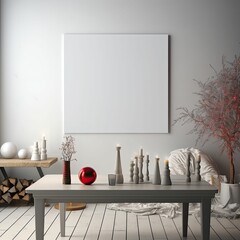 new year themed white blank canvas mockup