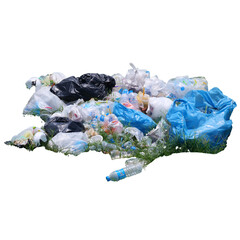 Pile of plastic garbage on transparent background PNG