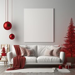 Christmas themed white blank canvas mokup