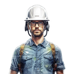 Engineering man isolated on transparent background, Generative ai. 