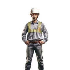 Engineering man isolated on transparent background, Generative ai. 