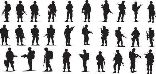 Soldier Silhouette for Veterans Day. Military and Patriotic Graphics