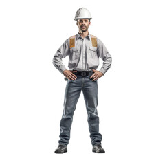 Fototapeta premium Engineering man isolated on transparent background, Generative ai. 