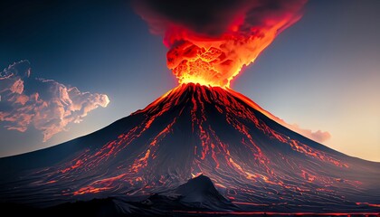 活火山の大噴火_01,Generative AI