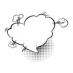 Empty comic speech bubbles. Hand drawn retro cartoon stickers. Pop art style. Vector