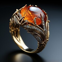 Luxurious ring with agate. Generative AI - obrazy, fototapety, plakaty