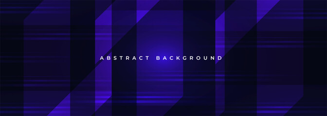 Dark blue modern abstract wide banner with geometric shapes. Vector illustration blue background.