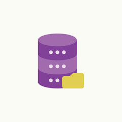 Database Server Folder Icon - Data Storage and Management, Server Storage Symbol for File Organization, Data Center, and Database Management - Vector Illustration for Server Folder Hierarchy