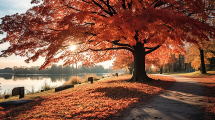 Fototapeta premium colourful autumn landscapes. AI generativ.