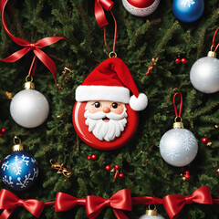 christmas tree decorations, santa, balls