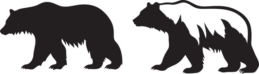 Silhouette of a bear. Design for Wildlife Art and Decor
