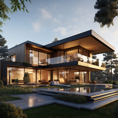 Naklejka premium 3d rendering of a modern house