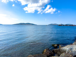 View of the islands from the coastline