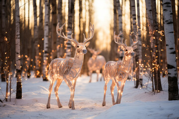 Reindeer-themed decorations enhance Finnish Lapland towns with whimsical Christmas magic 