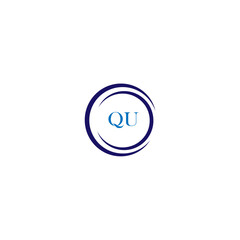 Obraz premium QU triangle letter logo design with triangle shape. QU logo design monogram. QU triangle vector logo template with red color. QU logo Simple, Elegant, and Luxurious design. 2 latter logo. QU
