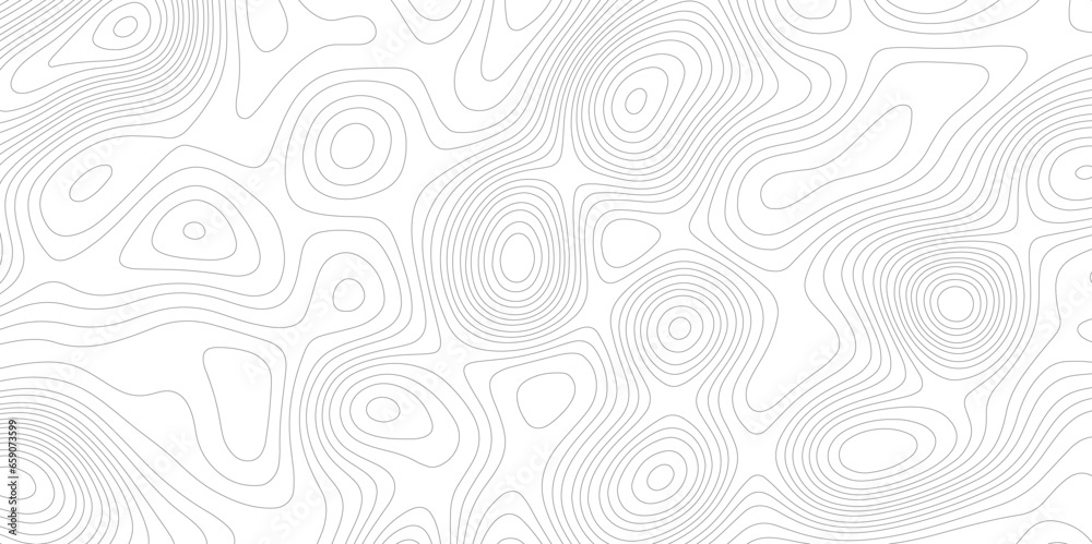 Fototapete Ocean topographic line map with curvy wave isolines vector illustration. Abstract topographic contours map background, Vector contour topographic map. Cartography texture abstract banner use..