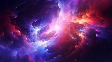 Obraz na płótnie Canvas Enchanting Fractal Galaxies: Vibrant Space Exploration with Abstract Light Motion, Seamless Loop Background & Cosmic Animation Design
